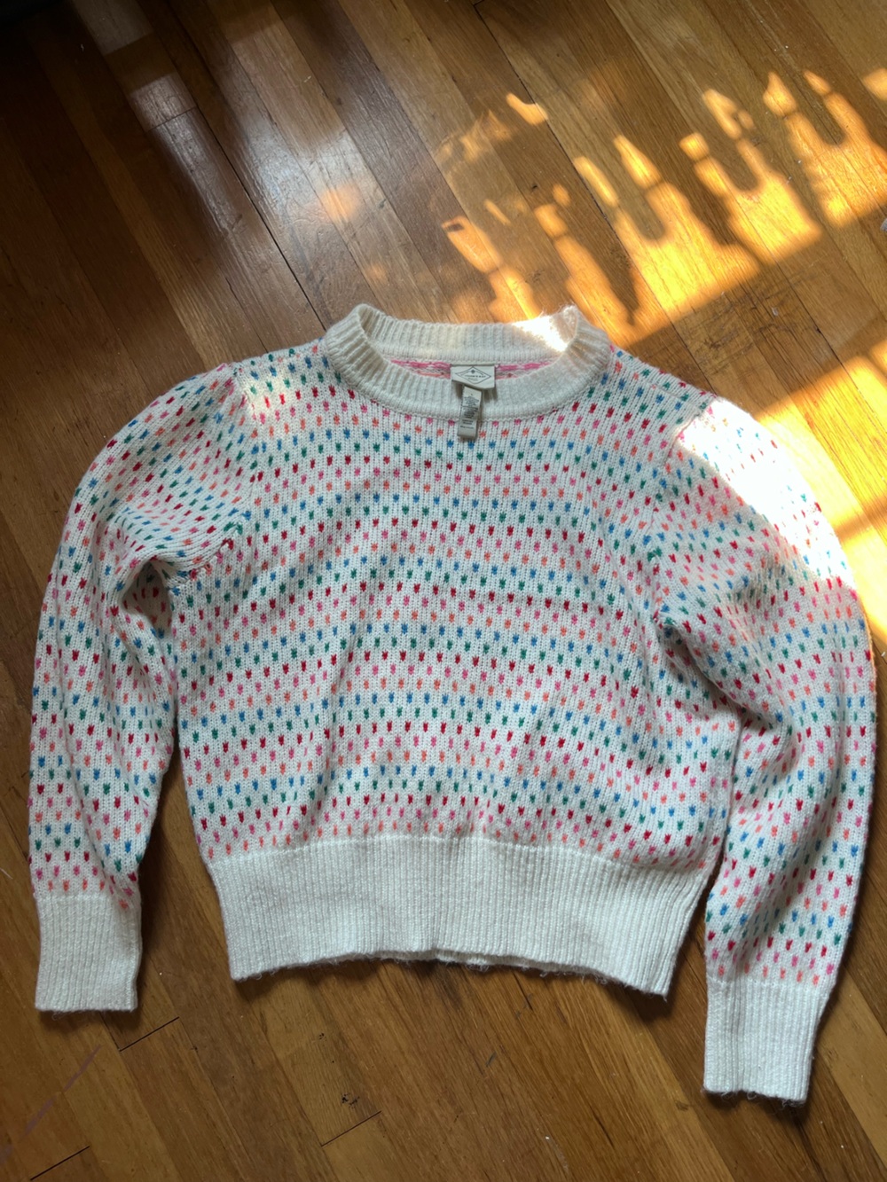 Vintage St John’s Bay Rainbow Dot Sweater